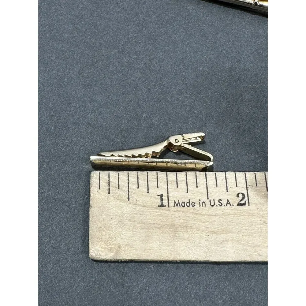 Lot Of‎ 4 Vintage Tie Clip Bar Clasp Gold Tone Stone Small Arson & More